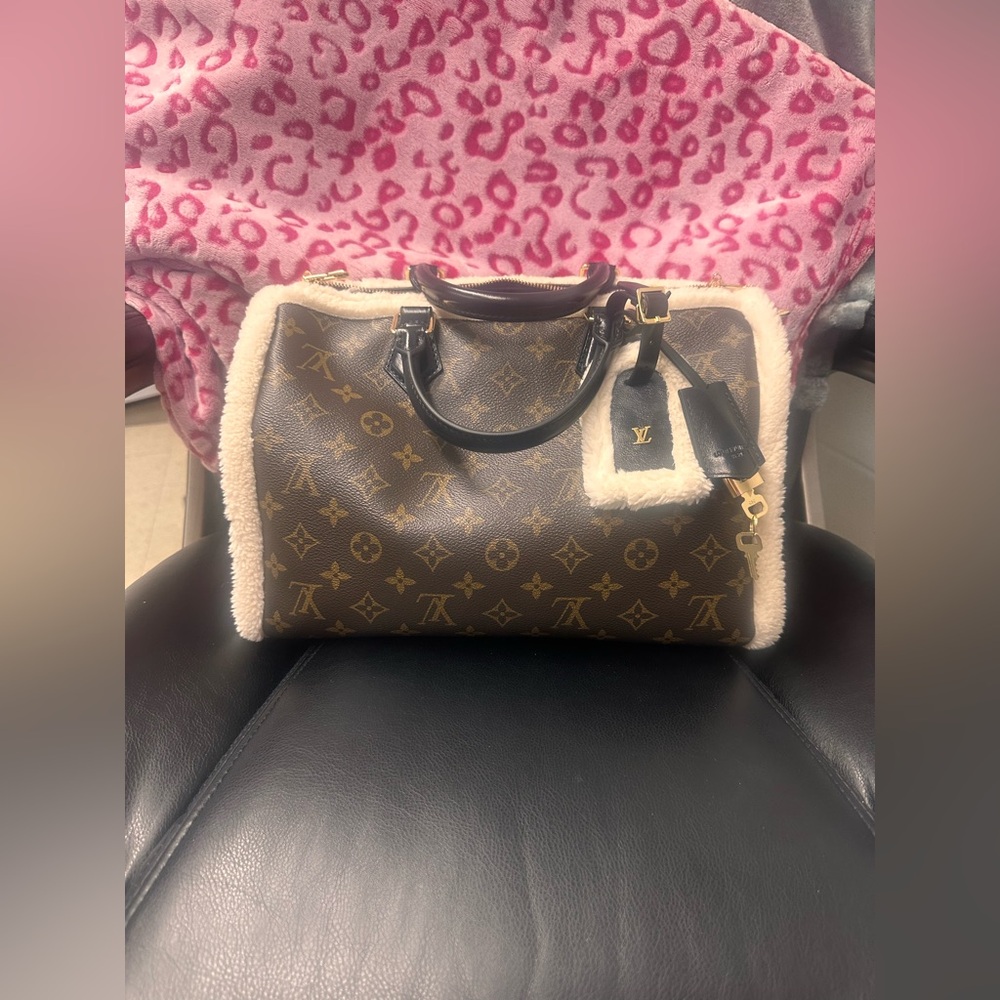 Shearling Trim Bag